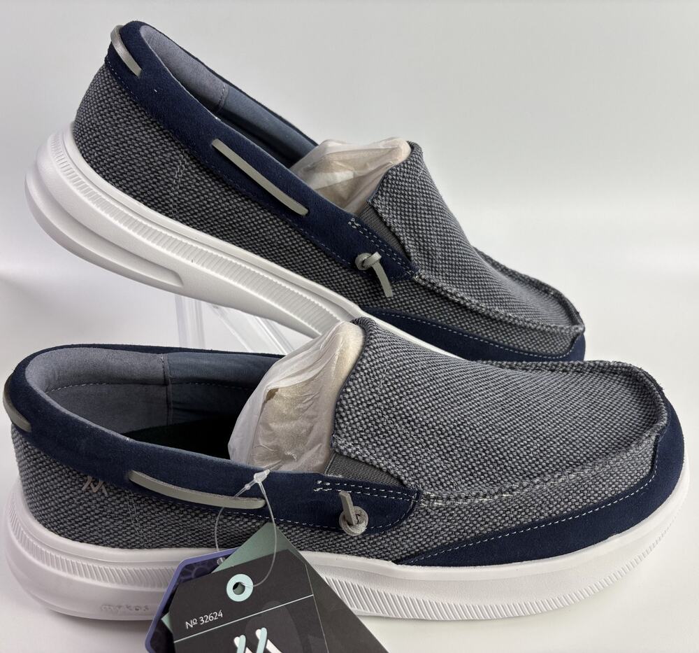 Mykos Calvin Navy Men's Casual Ortholite Foam Slip On Shoes Size 12 New
